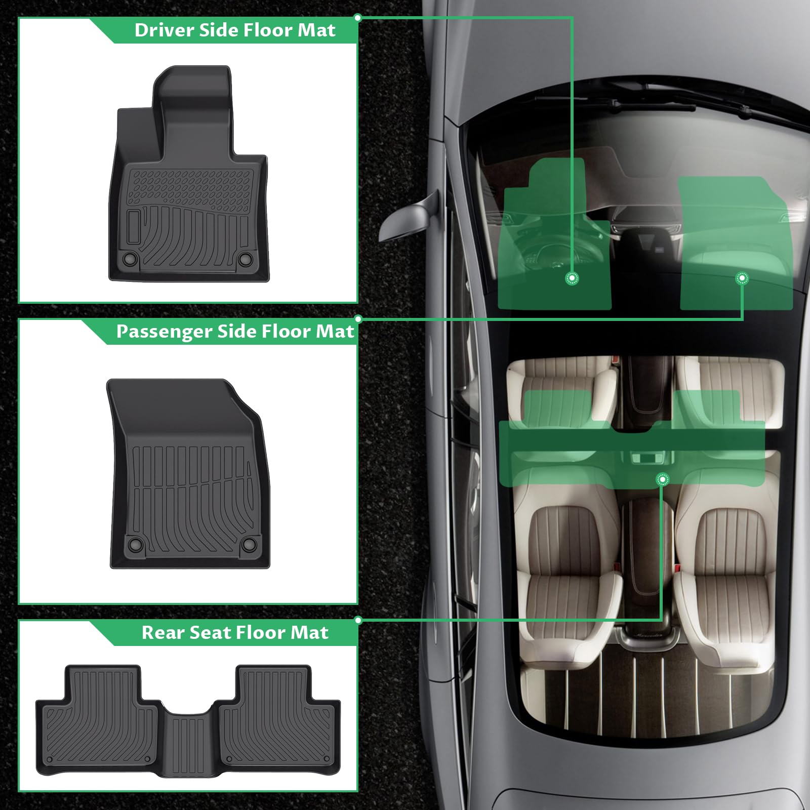 Amazon | ボルボ XC90 2016-2025用フロアマット。ガス7ベンチセスト