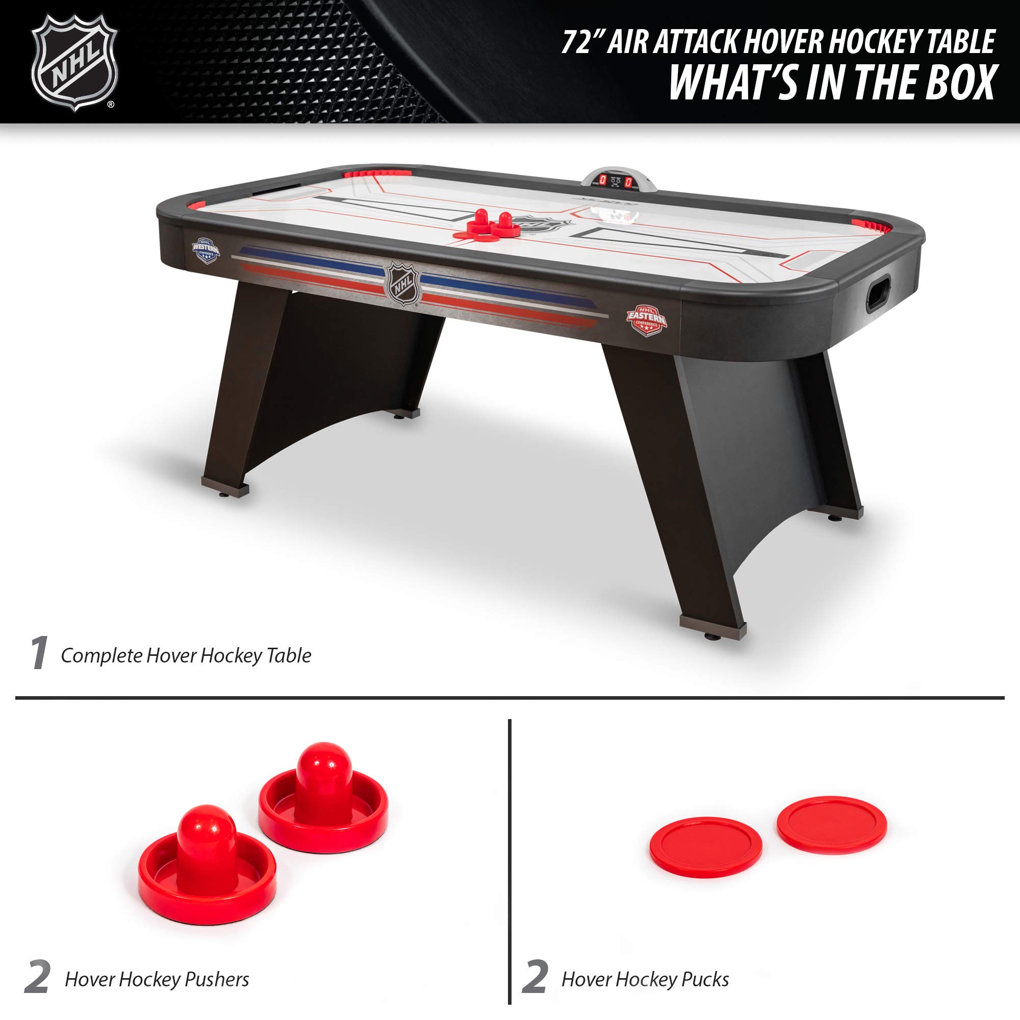 EastPoint Sports NHL 72” Air Attack Air Hockey Table with LED Scoring