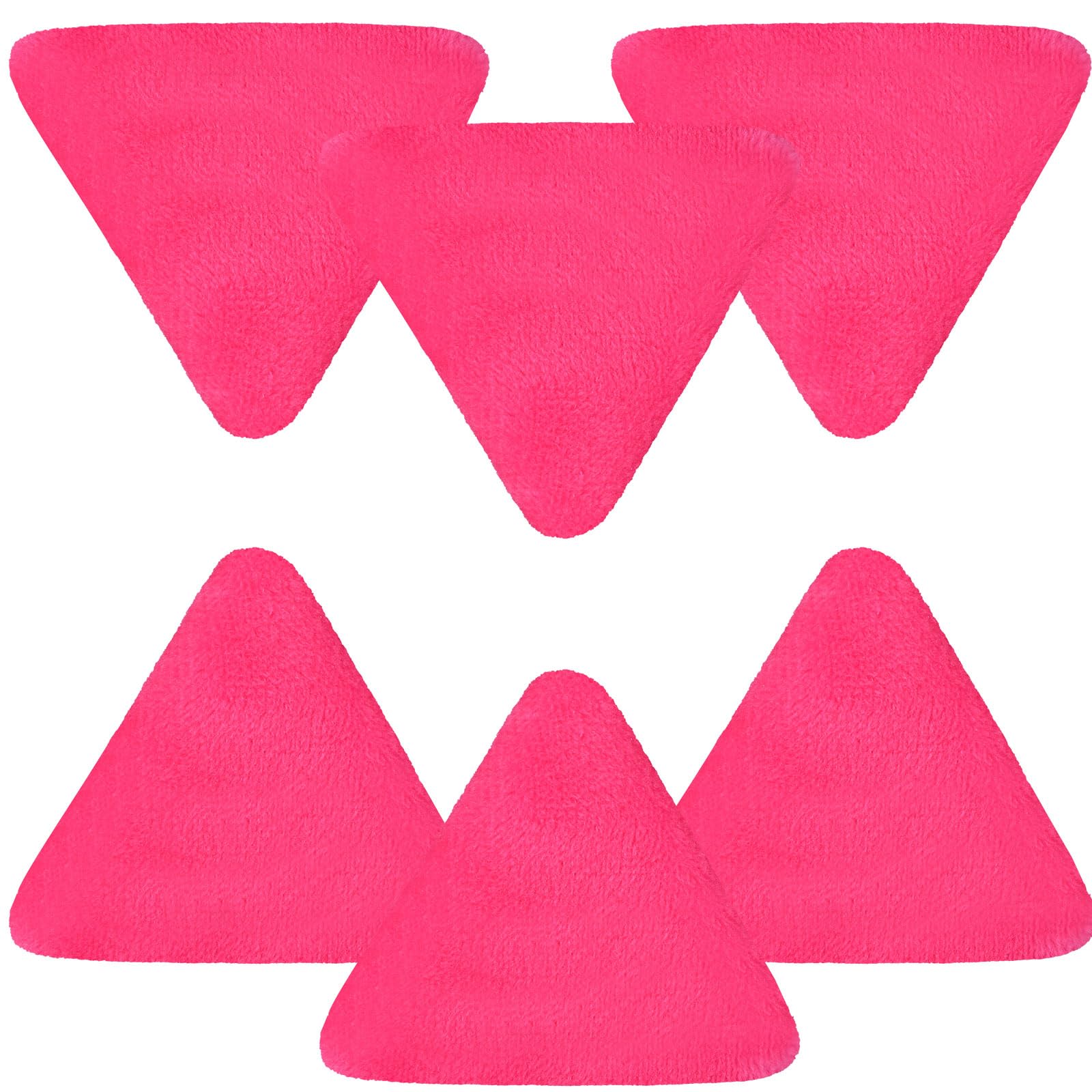 Reallnaive 6 Pcs Mini Triangle Powder Puff Face Makeup Sponge Soft Cotton with Box, Finger Makeup Puffs Reusable for Loose Body Powder Setting Beauty