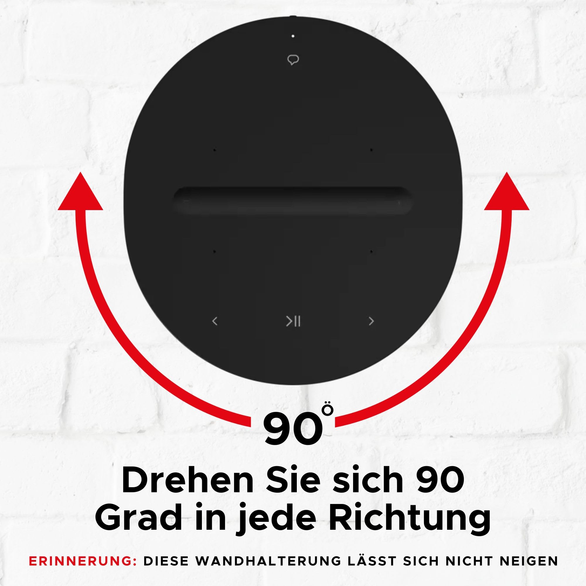 Sound bass ERA 100 Wandhalterung – Low Profile, Schwarz, Einzelstück, Kompatibel mit Sonos ERA100 & ERA 100 SL Lautsprecher, Komplett mit Befestigungsmaterial