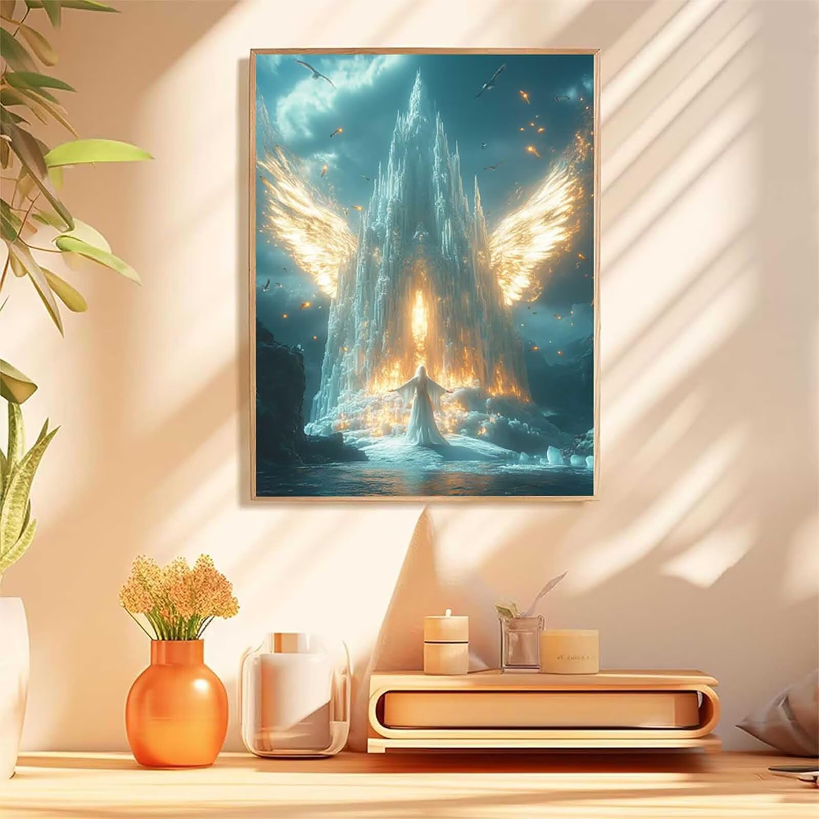 Diamentowe skrzydła do malowania, 5D diamentowe malowanie dla dorosłych abstrakcyjne, DIY DIY zestaw do haftu krzyżykowego, obraz diamentowy sztuka haft zestaw do haftu, do dekoracji domu 100x135cm U