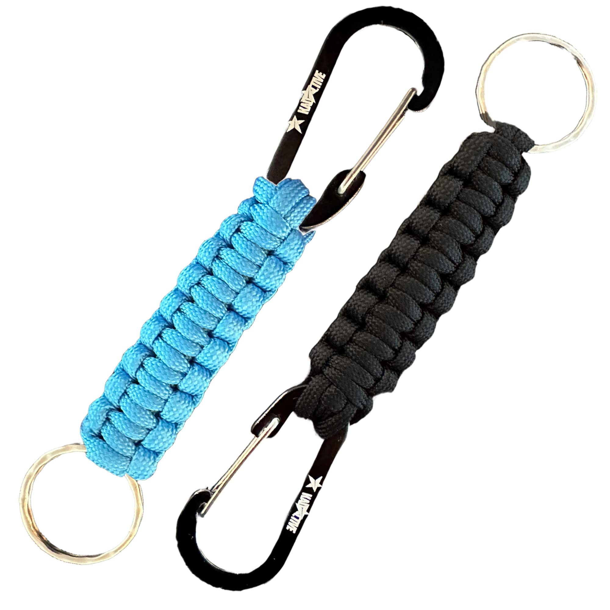 Paracord Keychain With Carabiner - 2Pcs Carabiner Keychain for Backpack, Survival, Camping. Paracord Key Chains Men