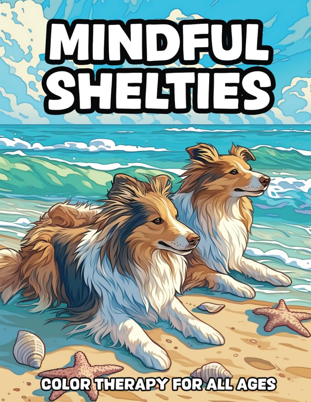Mindful Shelties - A Dog Coloring Book for Adults: 30 Relaxing Animal Coloring Pages for Adults featuring Shetland Sheepdogs in Nature