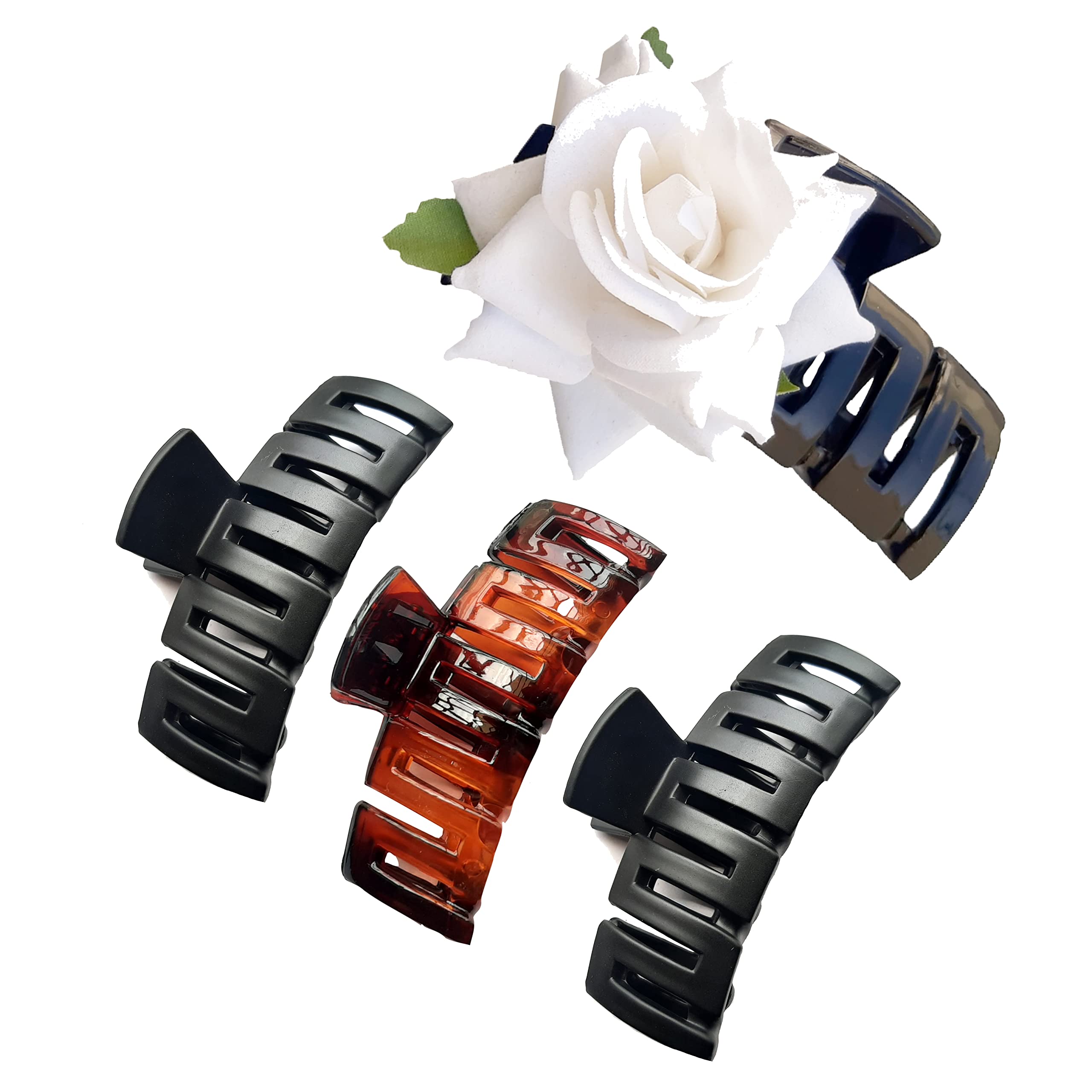 BIRDWARE 4Pcs Matte Hair Claw Clips 4.3 Inch Acrylic Nonslip Large Jaw Hair Clamp for Women Thick Hair Styling Accessories