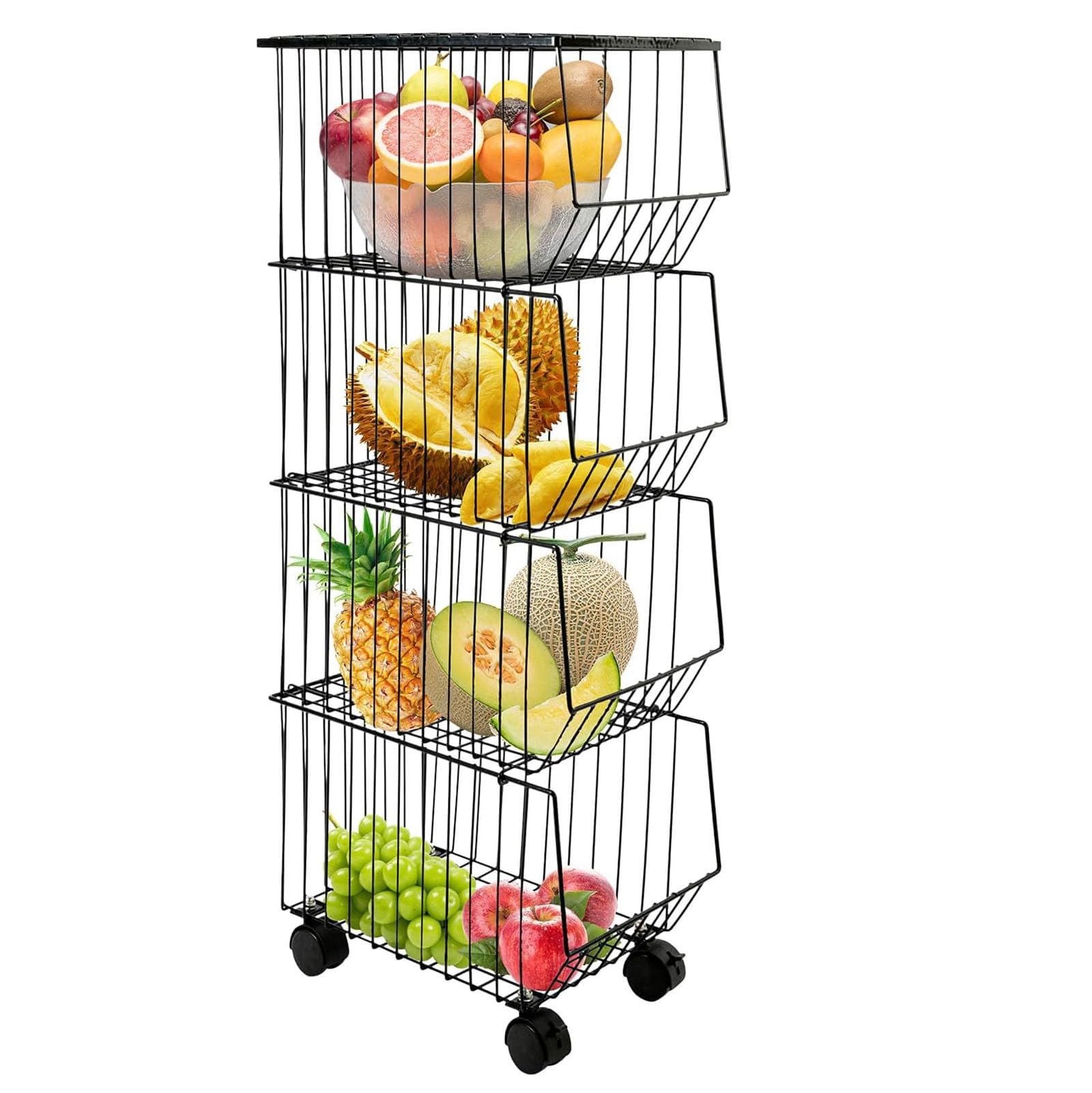 Corbeille à fruits empilable pour optimiser les espaces étroits et rangements