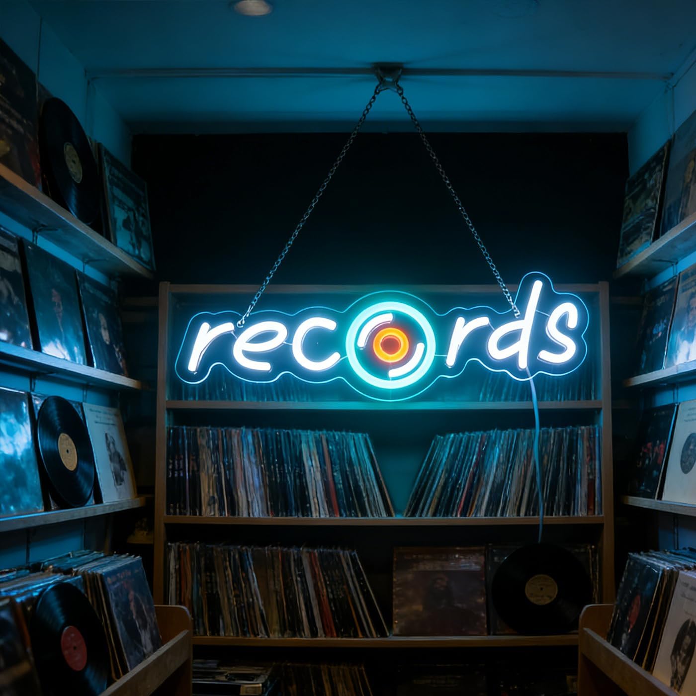 Records Led Sign, Recorder Neon Light, Disc Player Neon Sign, Recording Led Light, Music Show Studio Room Wall Decor, Vinyl Disc Neon Light Bedroom Game Room Wall Art Christmas Birthday Gift - Image 3
