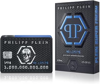 Philipp Plein – Eau de Toilette No Limits Super Fresh 90 ml – Parfum Homme – Notes Fraîches et Boisées – Une Vague d'Énergie, d'Hédonisme et de Succès – Boisé Frais – Flacon en Verre Laqué Noir et Bleu
