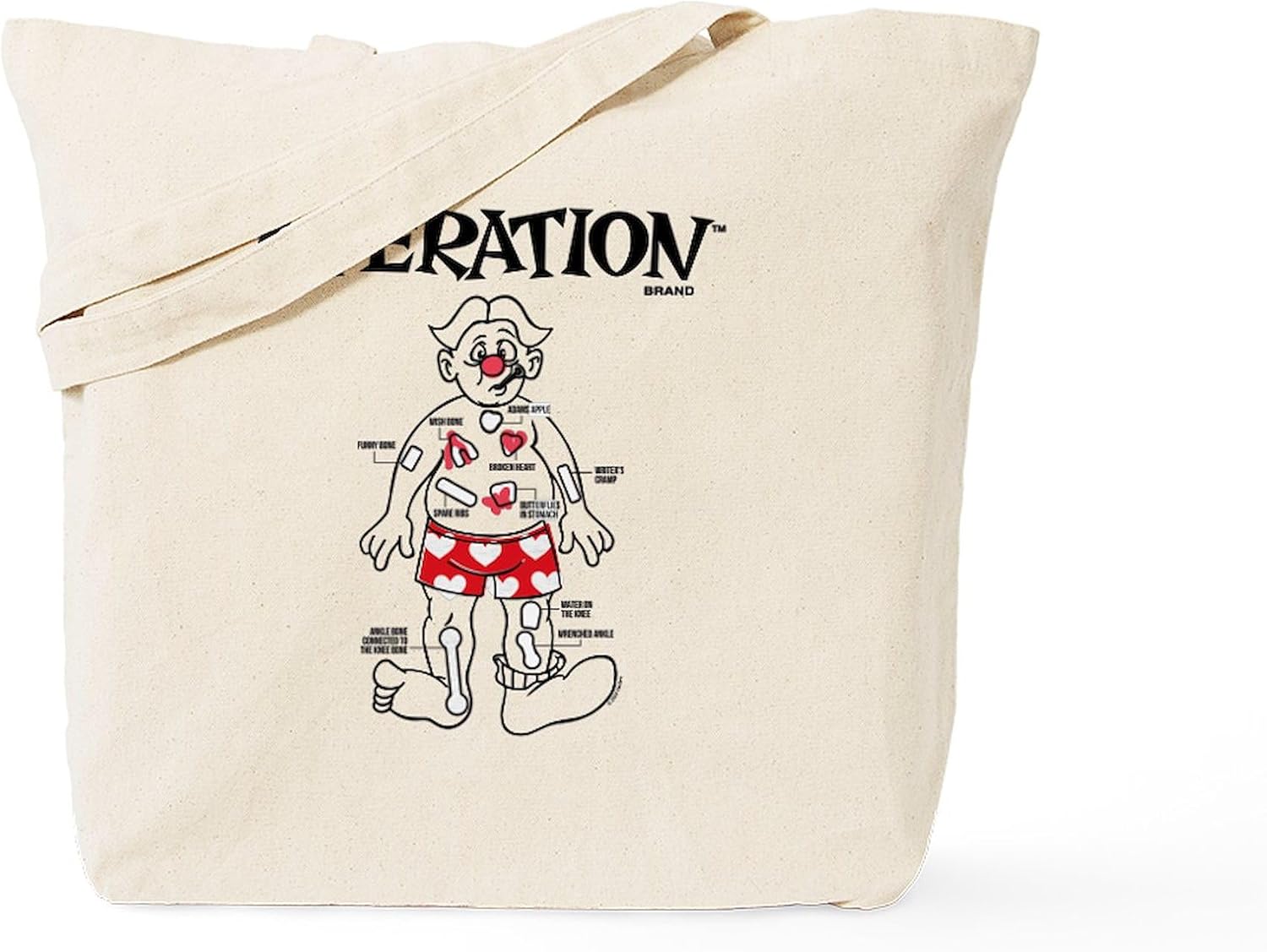 CafePress Operation Board Game Reusable Natural Beige Canvas Shopping Bag