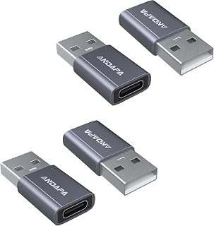 ANDAPA USB C Female to USB Male Adapter(4 Pack), C to USB Adapter for iPhone 12 13 14 Mini Pro Max,Airpods iPad pro,Samsung Galaxy Note 10 20 21 S21 Plus,Google Pixel 5 4 4a 3A XL