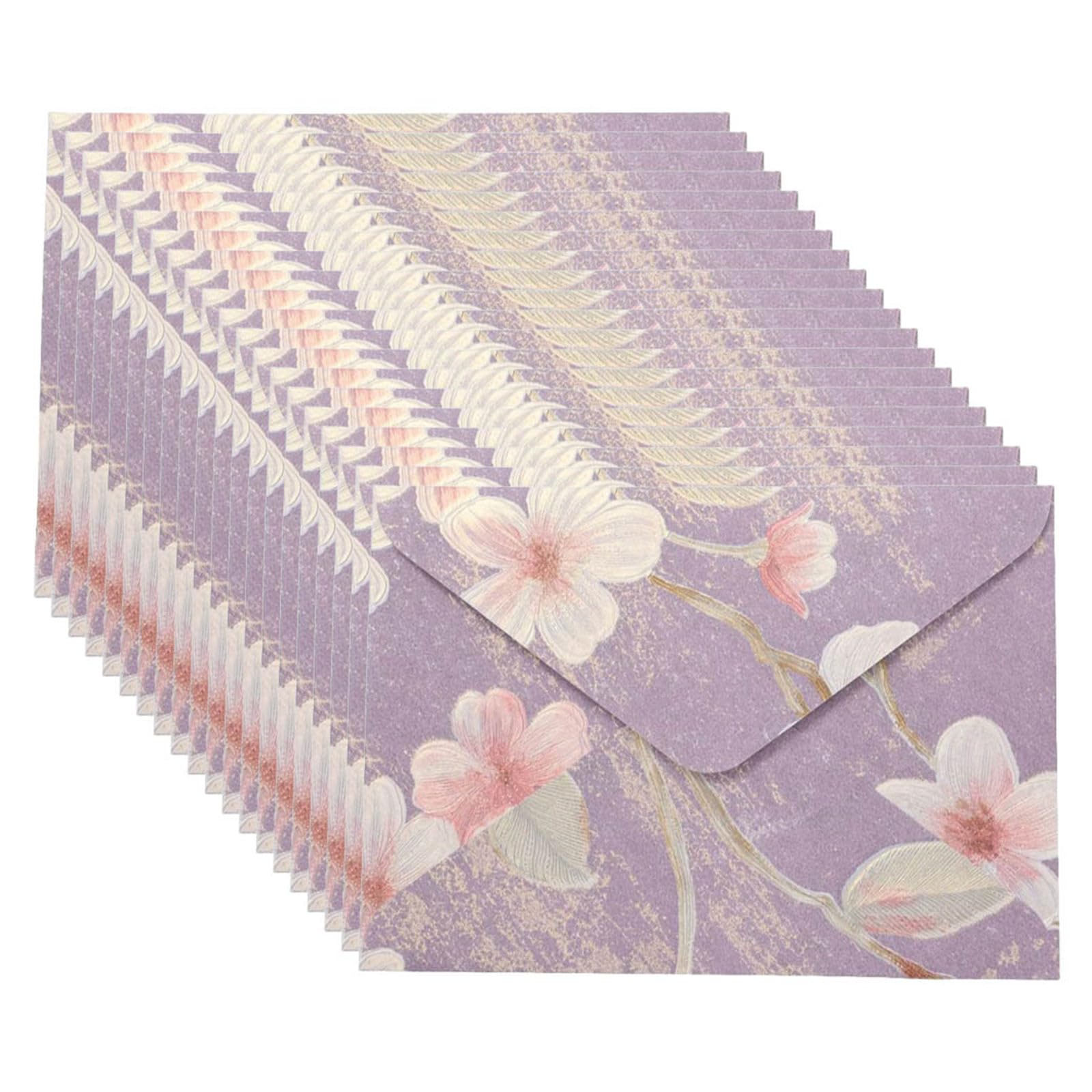 BWANGIAO 20pieces Retro Floral Envelopes 6.46x4.4Inch Flipping Paper Envelope Card Holder For Wedding Invitations Greeting Card
