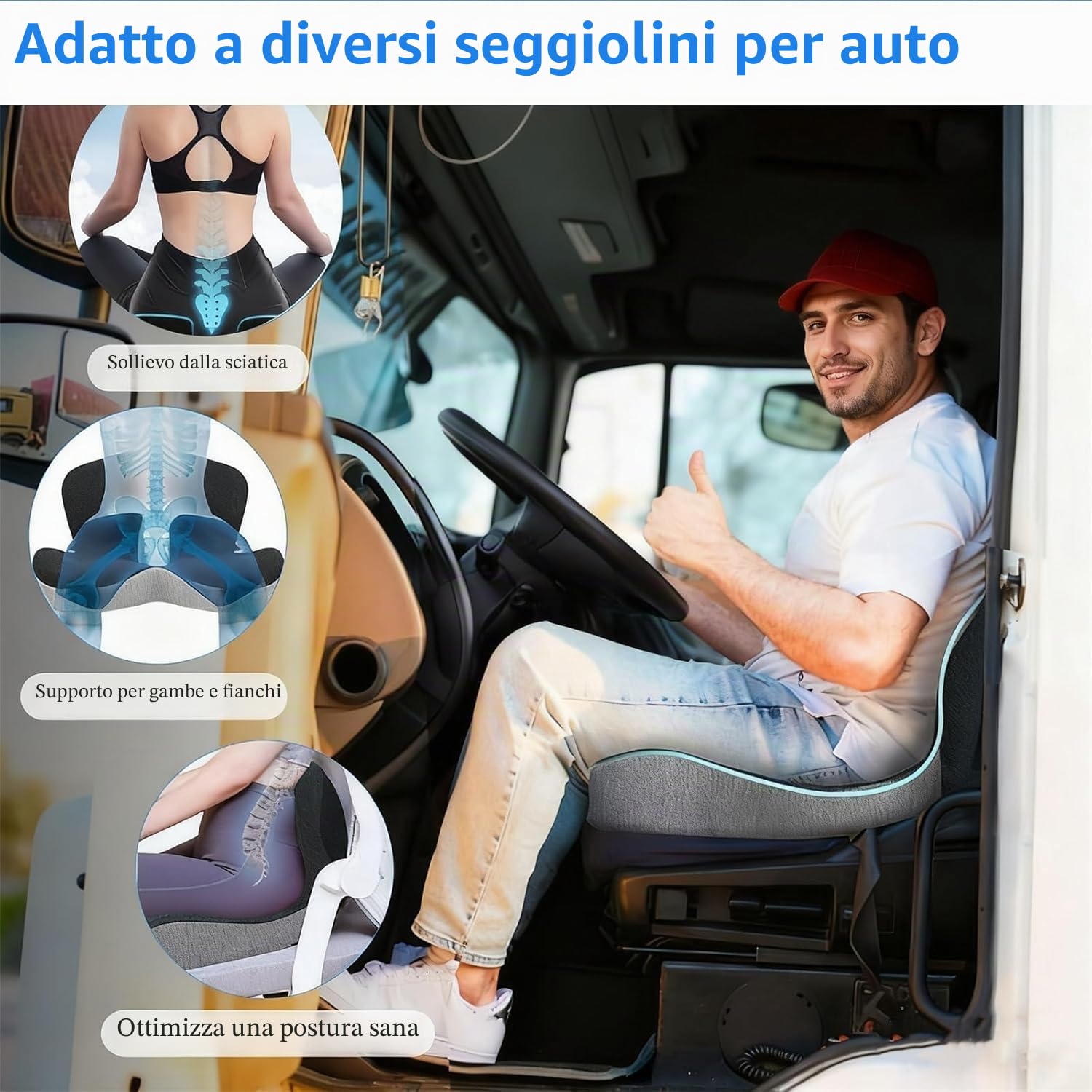 Cuscino per Sedile, Cuscino Sedia Ufficio Cuscino Sedile Auto,Adatto per l'uso su sedie da ufficio, in auto, su sedie a rotelle e in ambiente domestico.