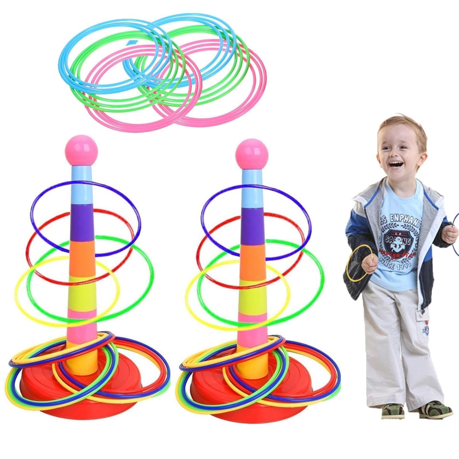 Ring Toss & Hoopla Ring Toss Game, 50 PCS Garden Game for Outdoor & Indoor
