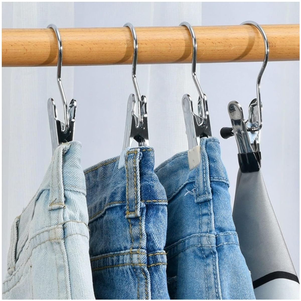 20 Pezzi Grucce Metallo Ganci con Pinza da Appendere Gruccia Appendiabiti Metallo Salvaspazio Ganci per Bucato Grucce Ganci a Clip per Scarpe Calzini Asciugamano Cappelli(Rosa,Blu,Grigio,Nero