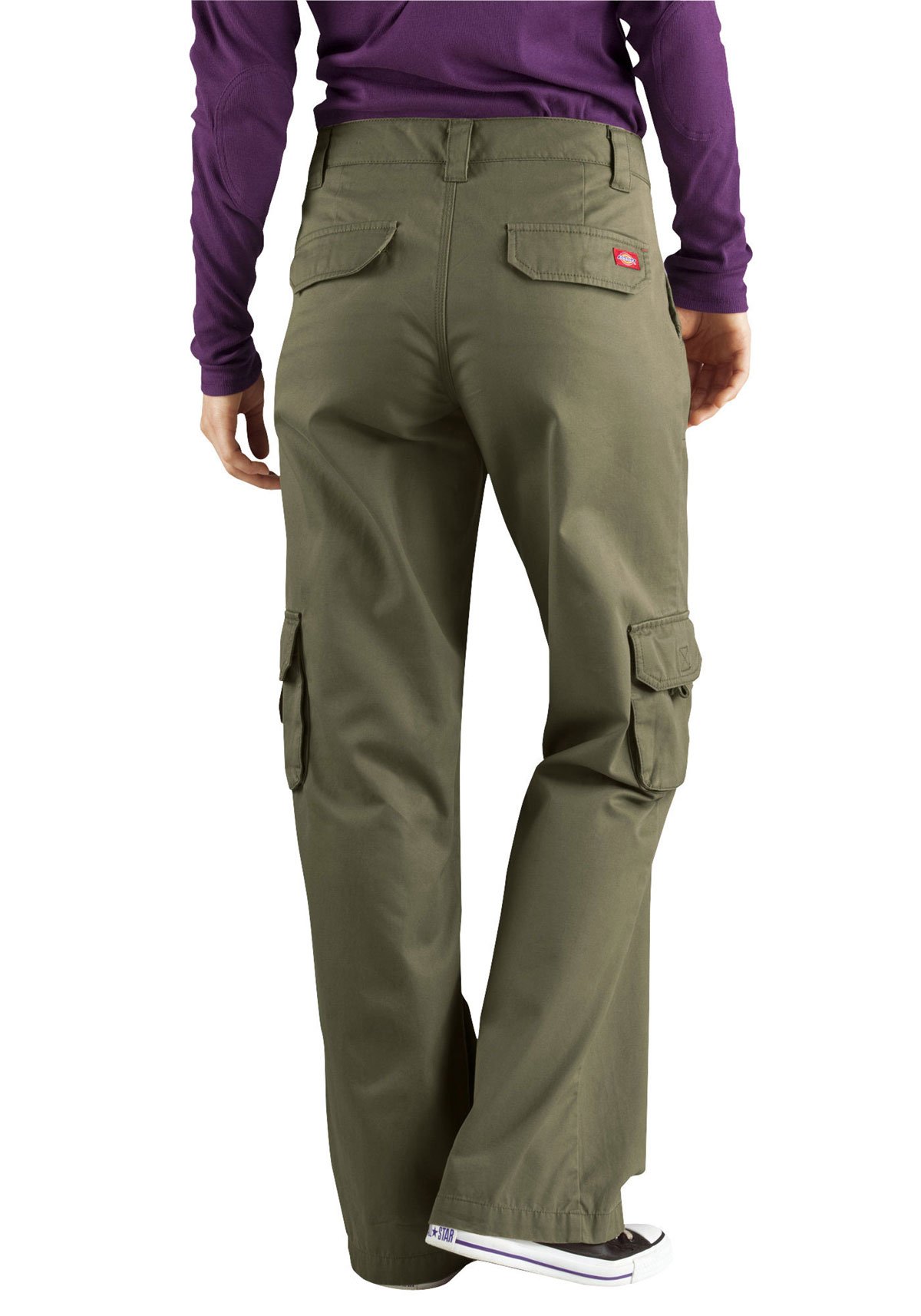 Dickies Damskie spodnie cargo Relaxed, Płukany liść winogron zielony, 42