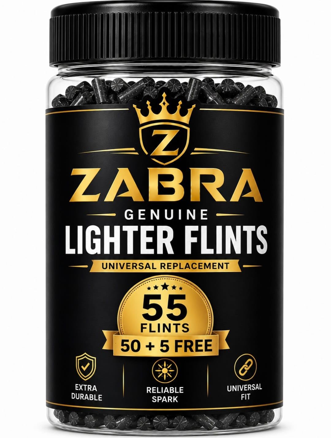ZABRA Genuine Lighter Flints | Universal Replacement Flint Stones for Oil, Petrol, Gas & Fluid Lighters | Reliable Spark | 55 Pieces (50 + 5 Free)-image-18