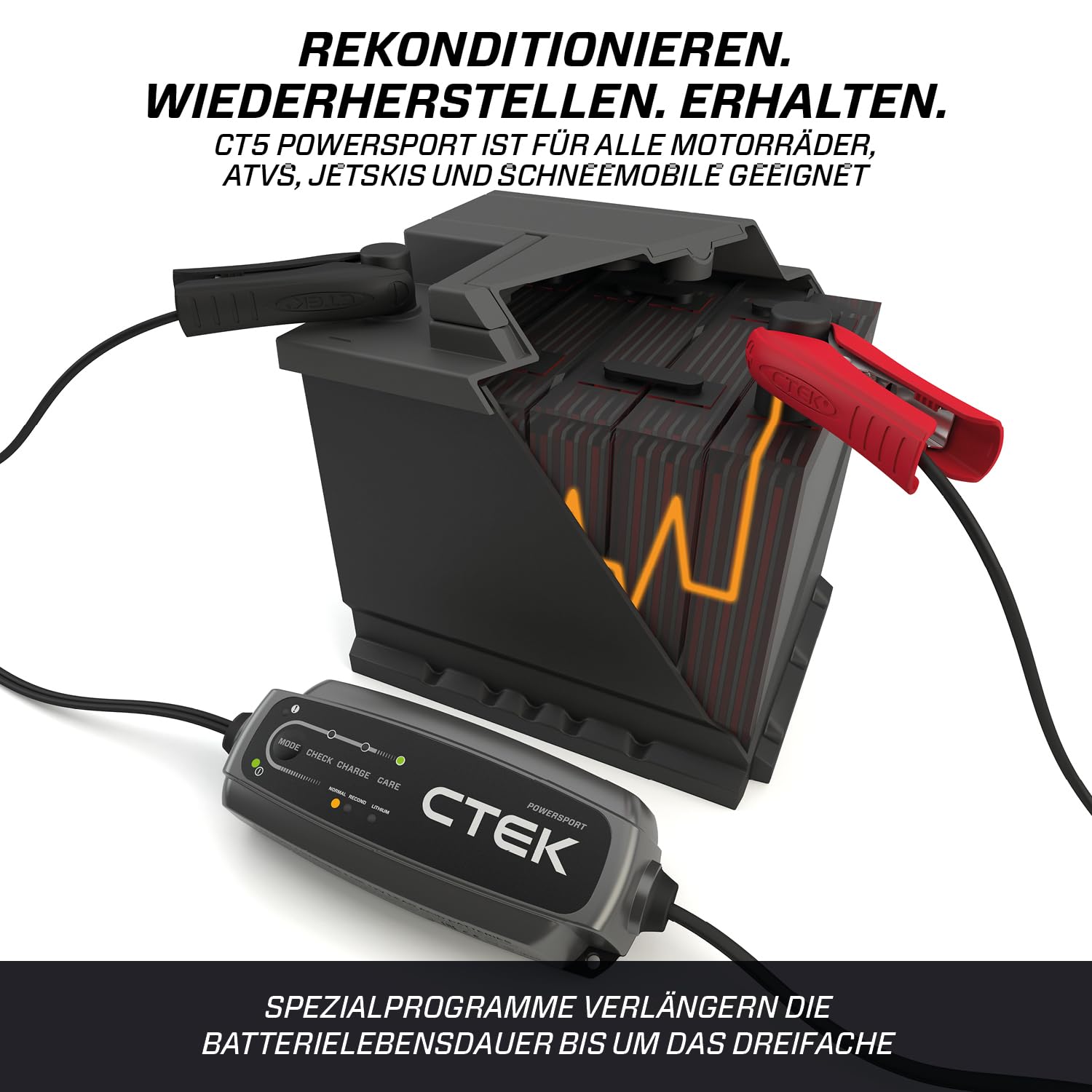 CTEK Autobatterie Ladegerät Batterieladegerät für KFZ LKW Motorrad Batterien von 5Ah | Kurzschlussschutz 40-310
