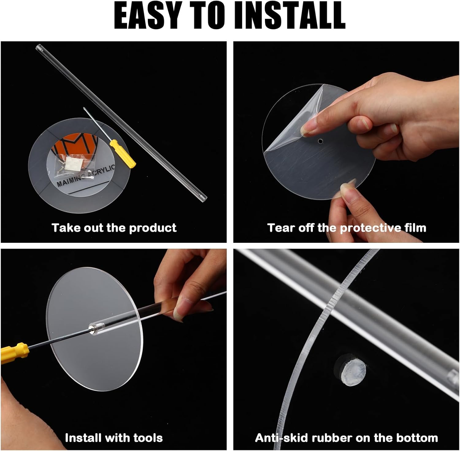 Leinuosen 8 Pcs Clear Acrylic Hat Stand 12" Hat Stands for Display Nonslip Stable Square Barbell Pedestal Wig Display Rack Cowboy Hat Holder Hat Storage for Multiple Hats Wig Styling Practice