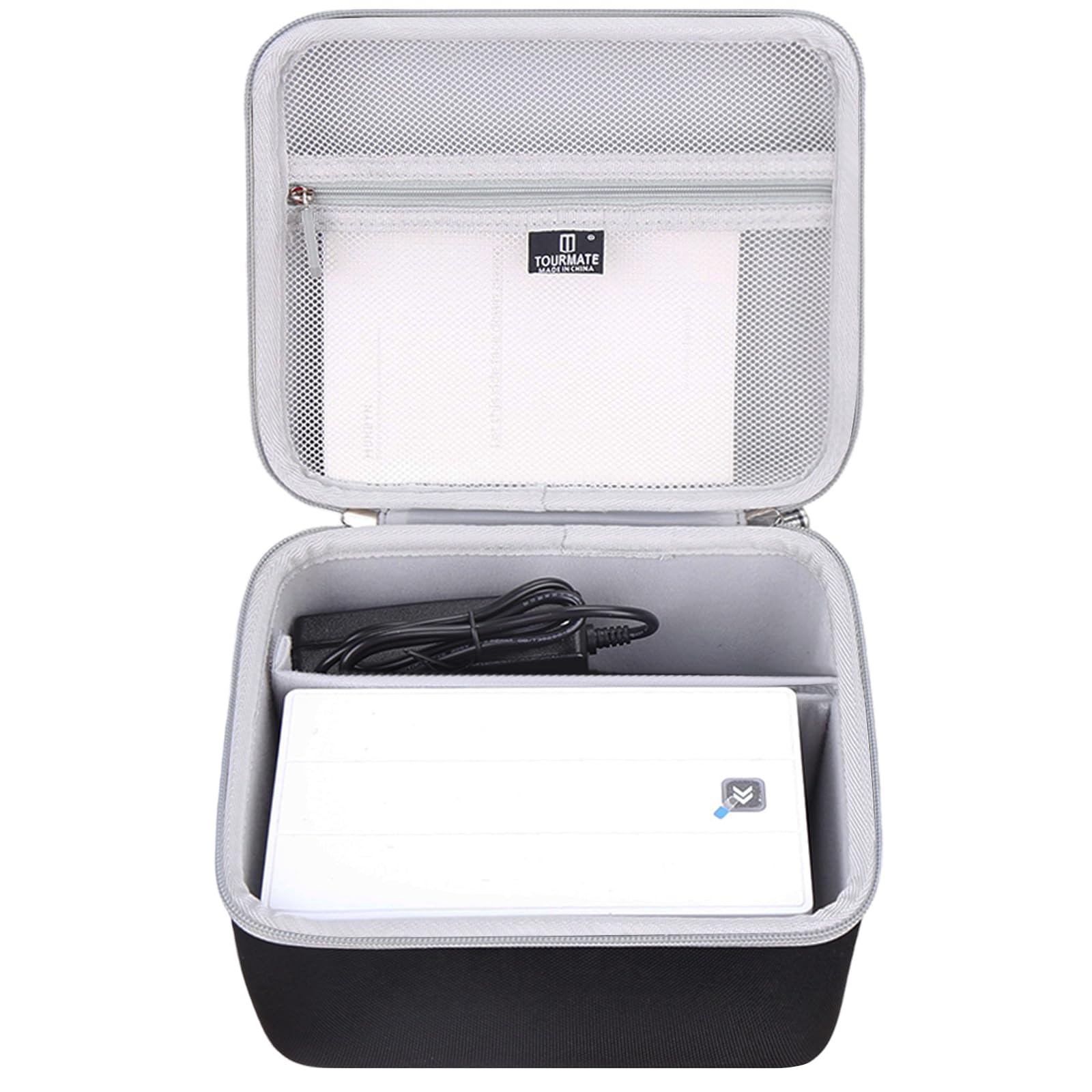 Tourmate Hard Storage Case for MUNBYN Bluetooth Thermal Label Printer - Travel Case for Jade/PEDOOLO/KNAON/NelkoGlobal/Nelko Label Printer(Box for Sale) (Black & Gray)