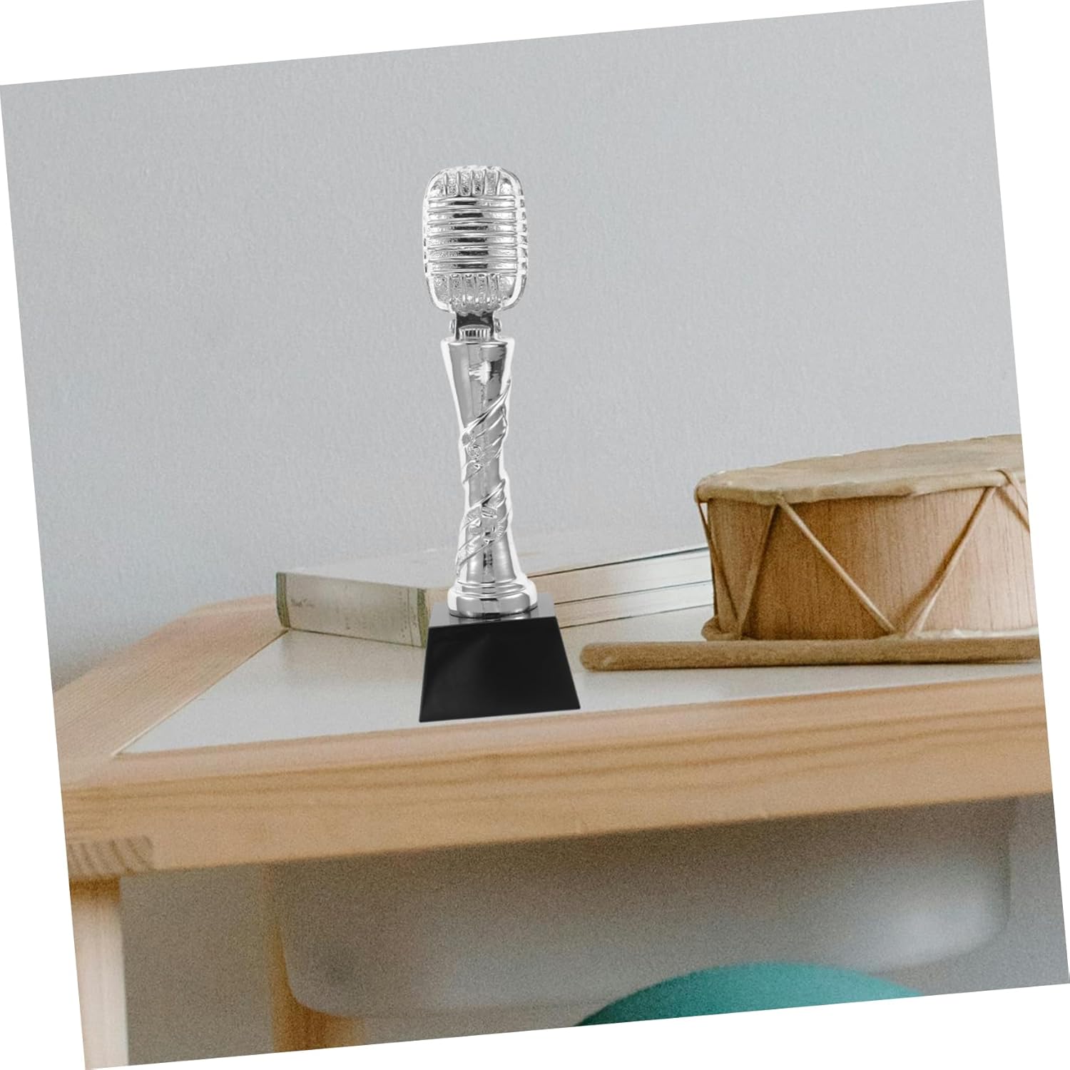 Resin Microphone Trophy Award for Singing Competitions and Music Unique Design for Boys and Girls Lightweight and Portable for Parties and Contests