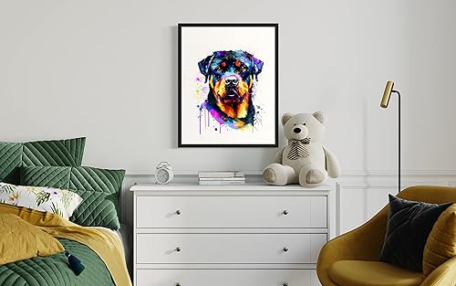 Miniatura 4 de Rottweiler - Póster impreso para perro, decoración de pintura artística para pared, arte pop para cachorros, decoración del hogar, arte para