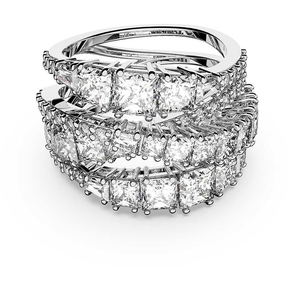 Swarovski Bague Twist Wrap, Tailles variées, Blanche, Métal rhodié
