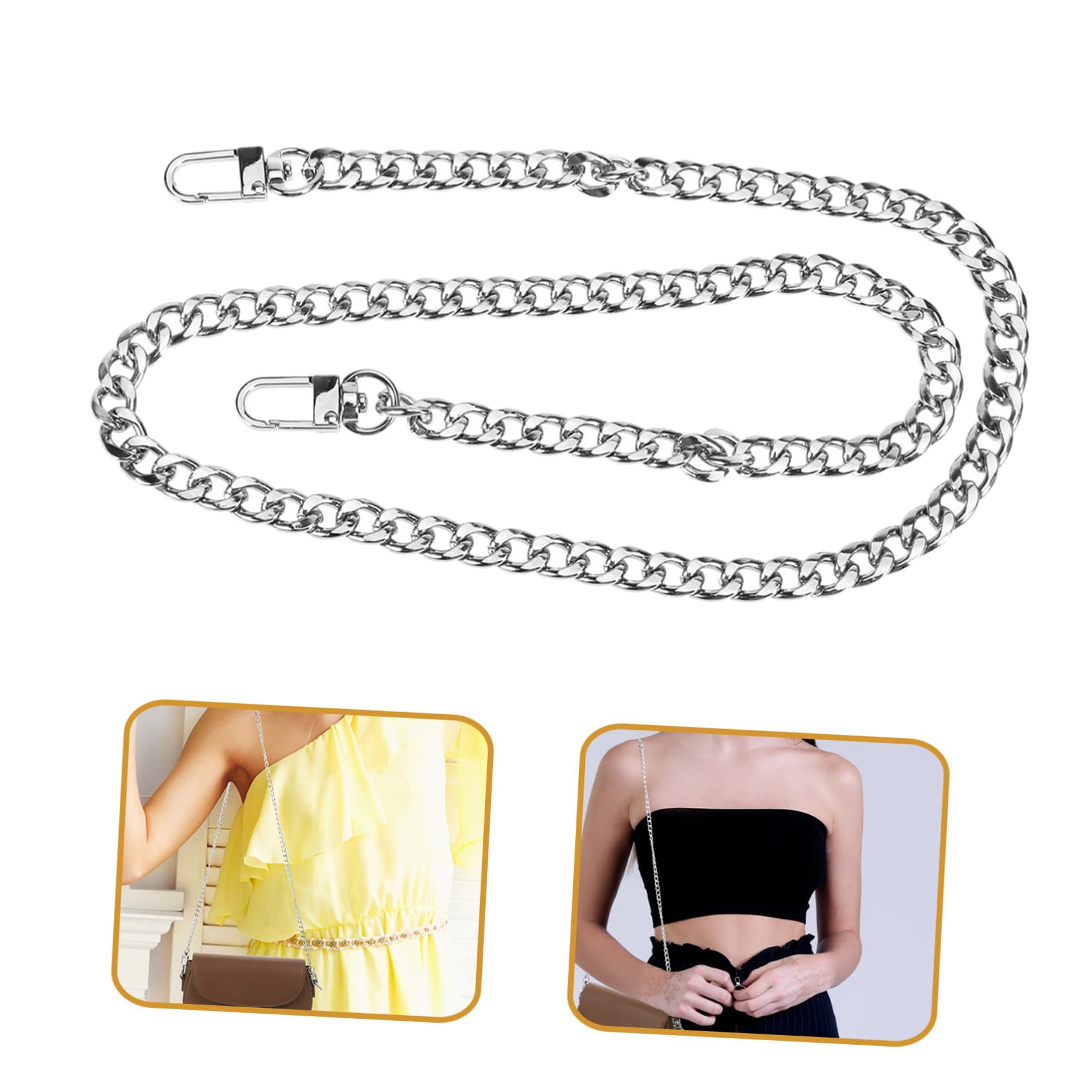 8 Piezas Cadena para Bolso Plana de Metal Correa Desmontable para Bolso Bandolera y Clutch Repuesto Resistente y Elegante para Transformación DIY