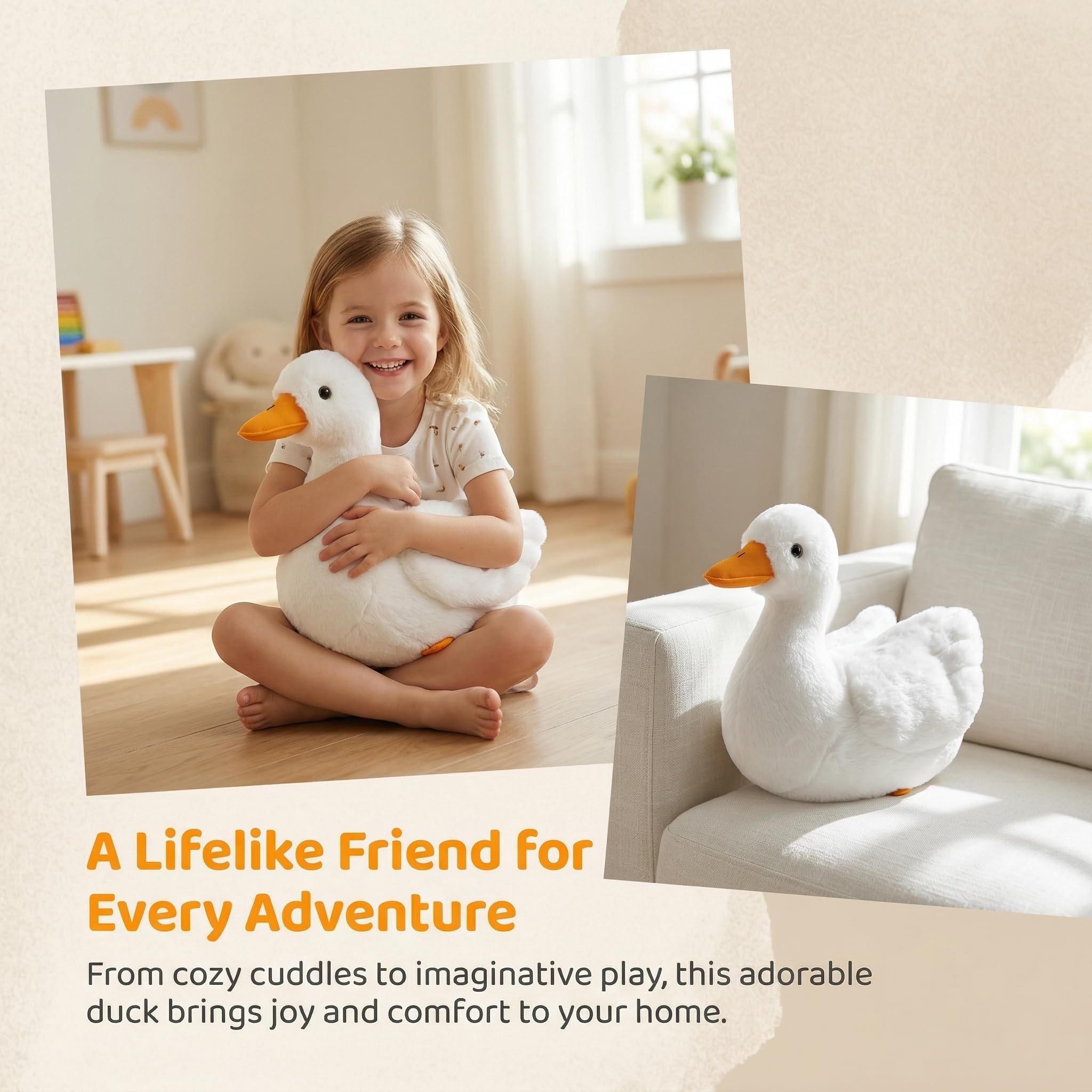 Amazon.com: ZHONGXIN MADE Simulation Cole Duck Plush Toy Stuffed