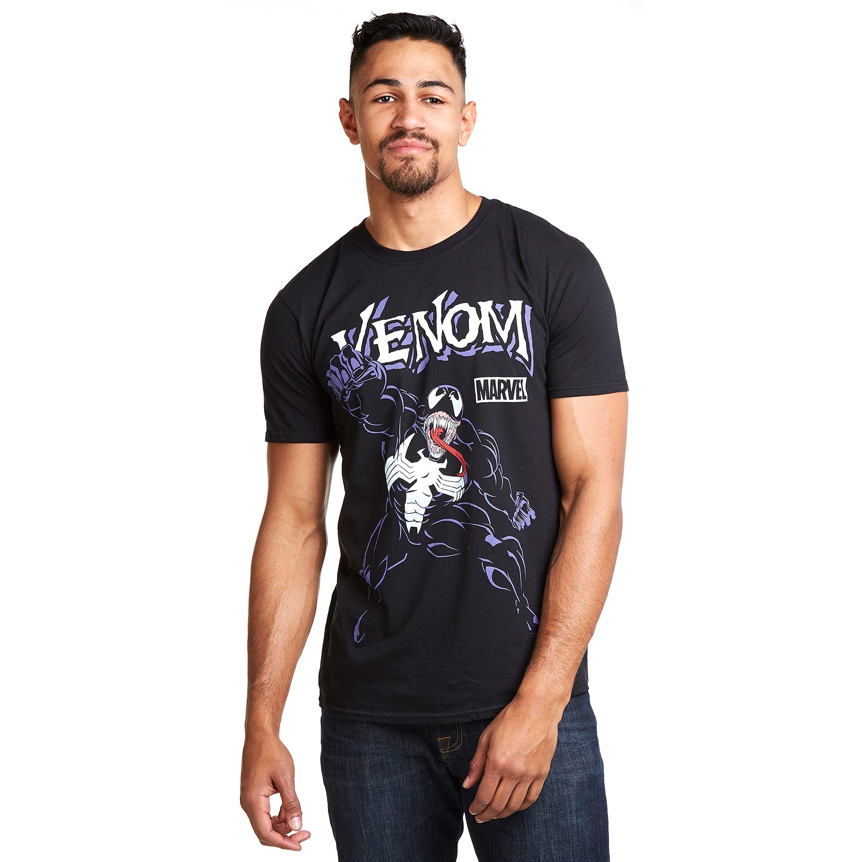 Marvel Men's Venom Attack T Shirt, Black (Black Blk), S UK