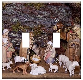 Switch Plate Double Toggle - Christmas Crib Figures Nativity Play Man Woman
