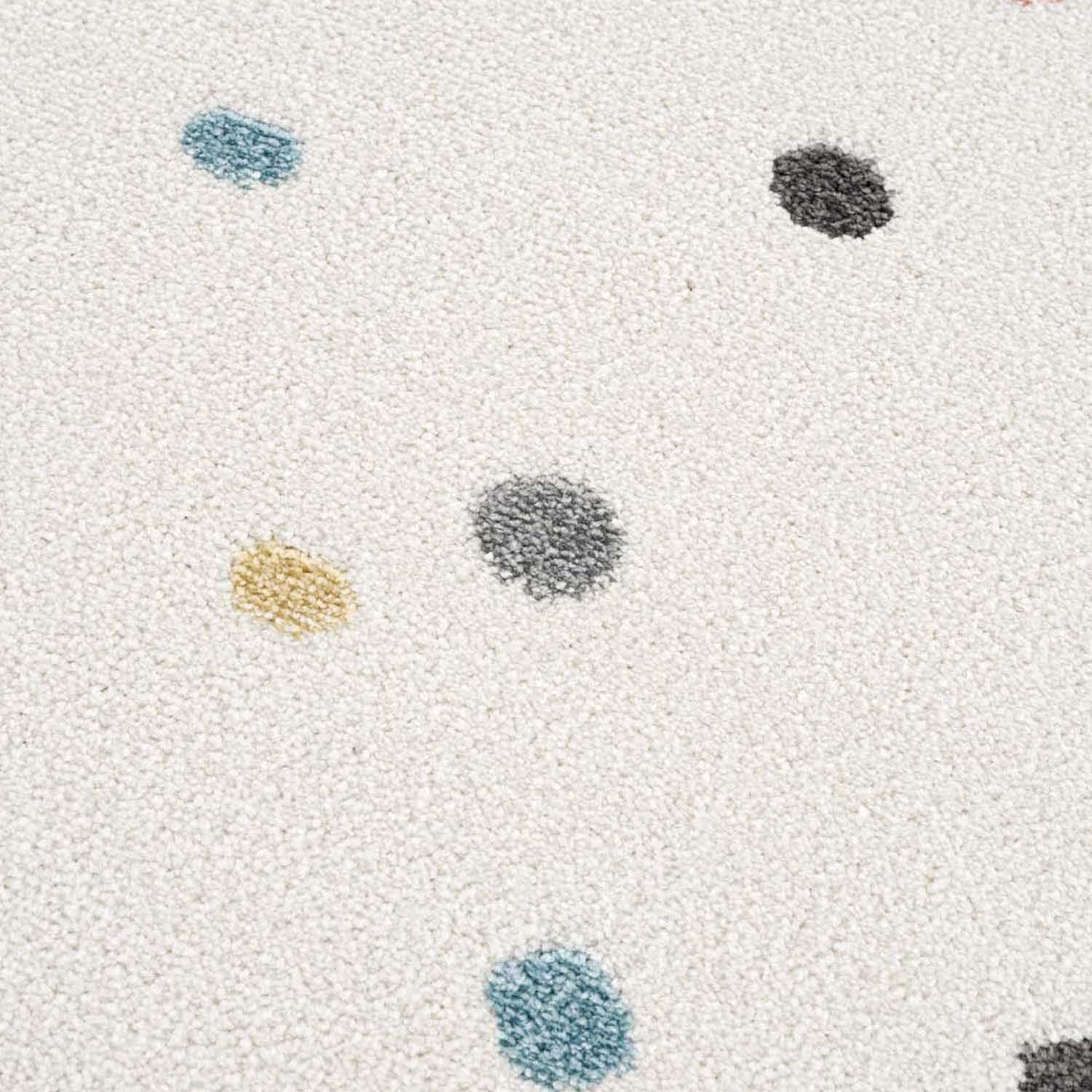 carpet city Dywan do pokoju dziecięcego 160 x 230 cm – dywan dziecięcy, kremowy, kolorowy, w kropki, konfetti, dywan do zabawy dla dzieci, dekoracja pokoju dziecięcego