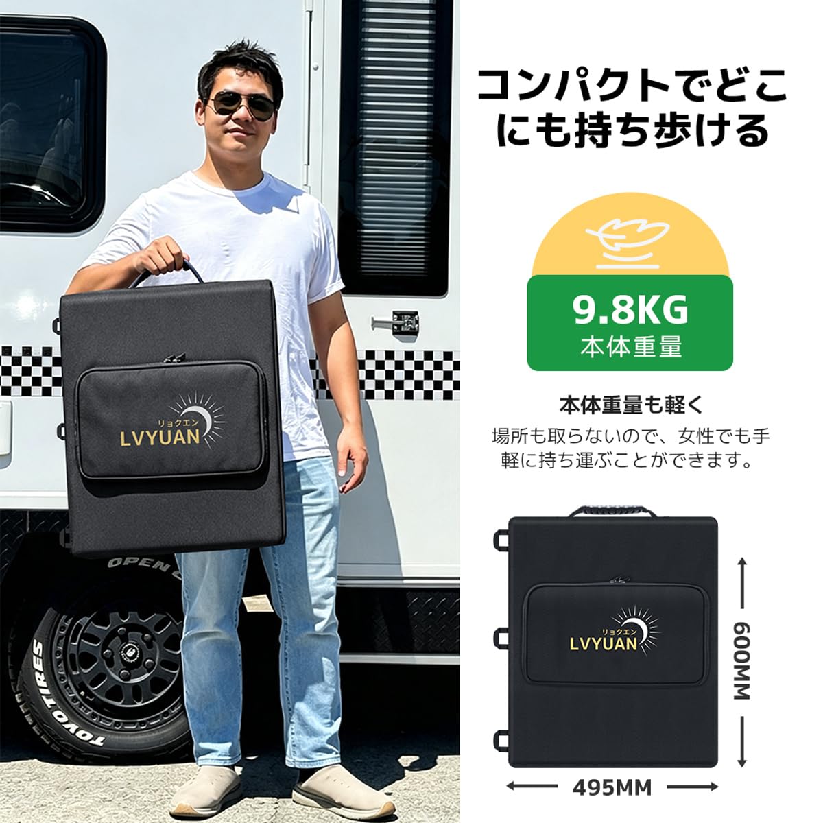 Amazon.co.jp: LVYUAN 400W 折り畳み式ソーラーパネル ポータブル電源