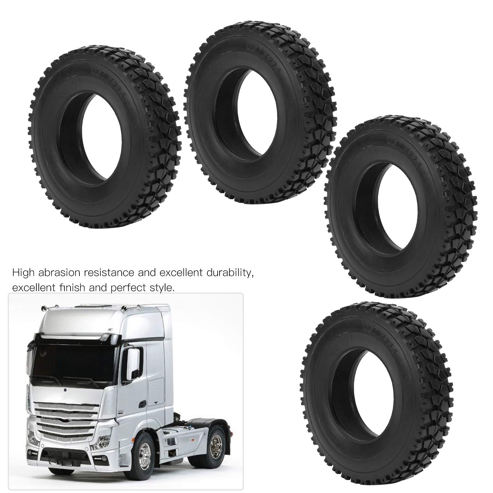 Pneumatico Schiacciato da 20 Mm di Larghezza per Trattore Camion 1/14 RC Auto - Pneumatici in Gomma RC 1/14 Camion, Ruote e Pneumatici