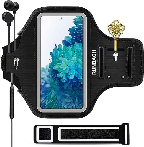 RUNBACH - Brazalete deportivo para Galaxy S8S9S10S20 a prueba de sudor con soporte para llaves y ranura para tarjetas para teléfonos Samsung Galaxy