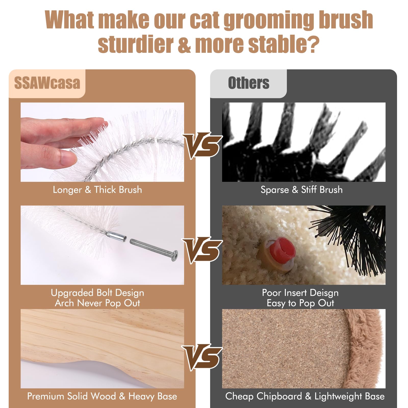 Rascador para gatos para interiores, poste para frotar cara y espalda, arco de aseo, cepillo masajeador para desprendimiento con gatito, juguete interactivo para perseguir caza, ejercicio físico
