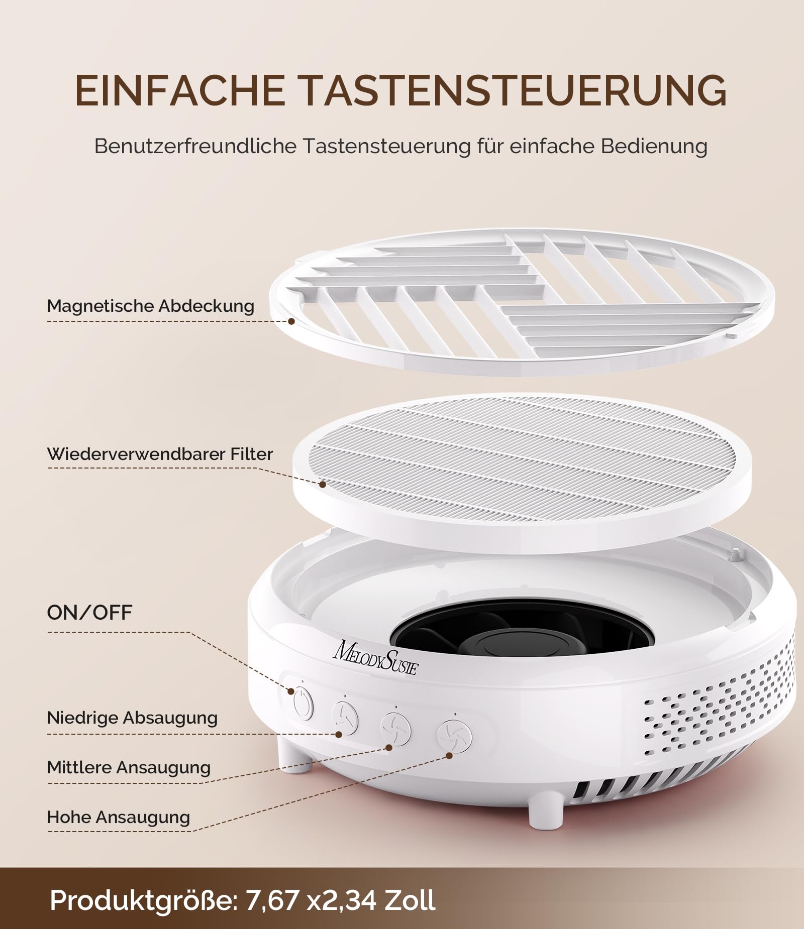 MelodySusie SC300F Nagelfräser + Hpro Staubabsaugung für Nägel + 21 Stück Nagelfräser Aufsätze