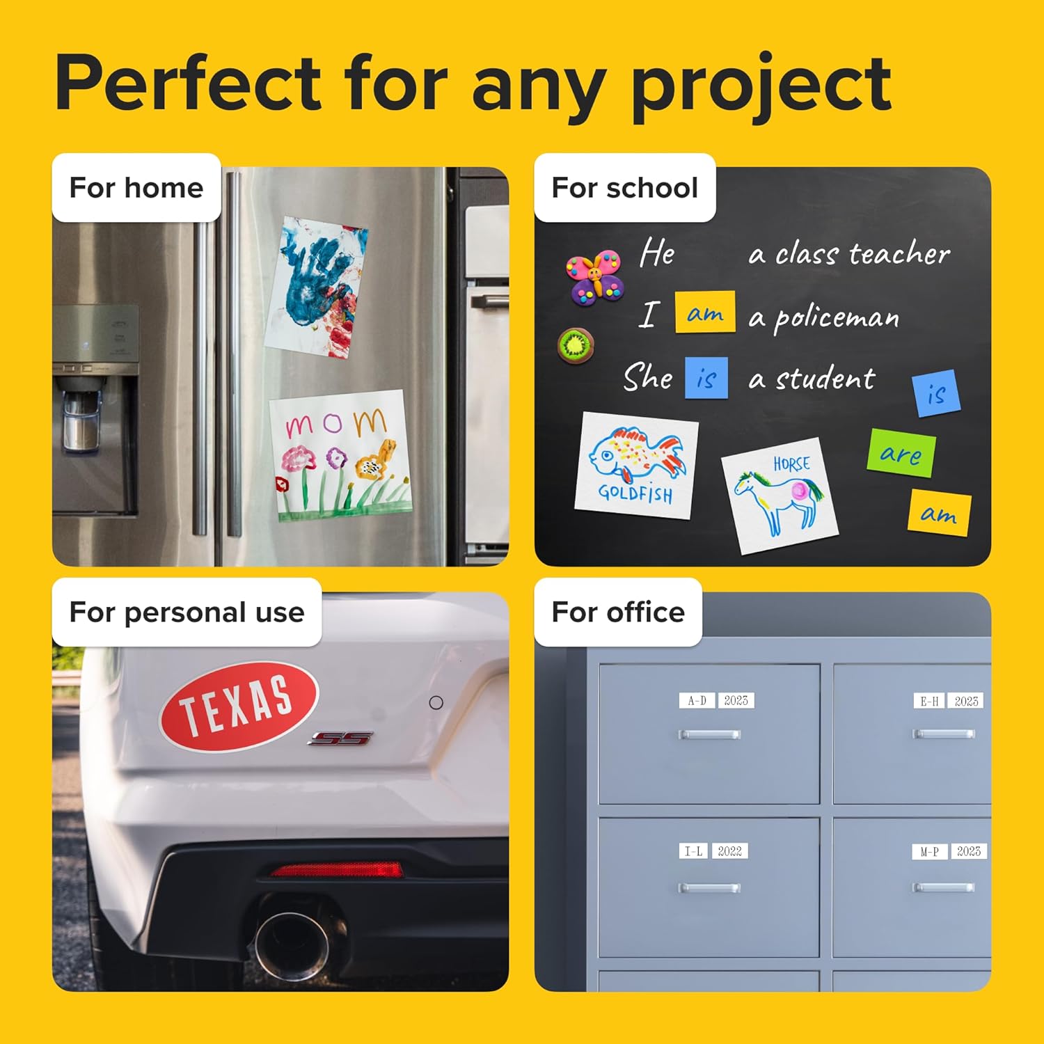 Strong Self-Stick Adhesive Magnetic Sheets 60 Pcs (4x6/10x15cm) – Magnetic Paper for Photo, Magnet Stickers, Labels, Science Education Magnets, Teacher Must Have, Whiteboards, Office