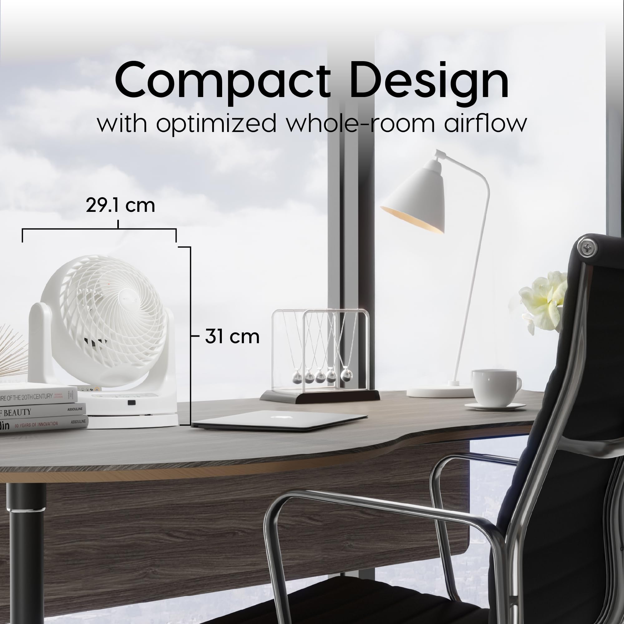 Ventilatore Da Tavolo Woozoo Nero - 3 Velocità, Silenzioso (<35 DB), Copertura 23 M², Per Casa E Ufficio - Foto 8