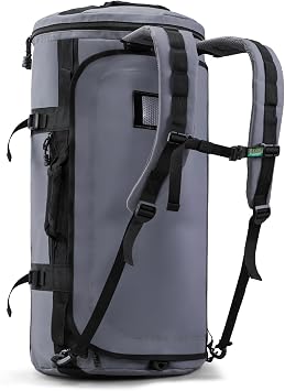 Haimont Large Duffle Backpack Bags Man with Shoe Compartment, Heavy Duty Travel Duffel Bag for Water-resistant, Camping, Gym, Sport, Weekender, 90L, Grey