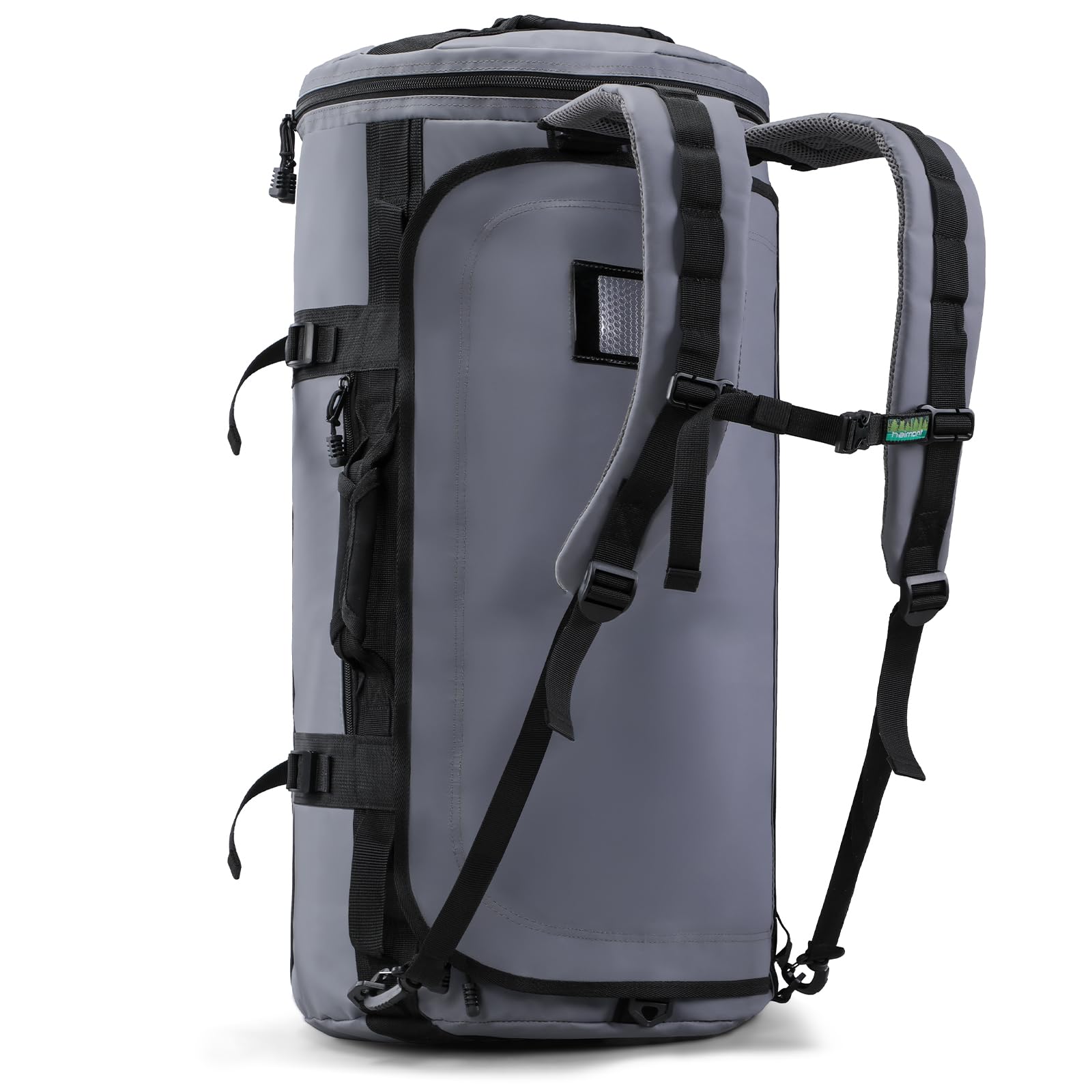 Haimont Large Duffle Backpack Bags Man with Shoe Compartment, Heavy Duty Travel Duffel Bag for Water-resistant, Camping, Gym, Sport, Weekender, 90L, Grey
