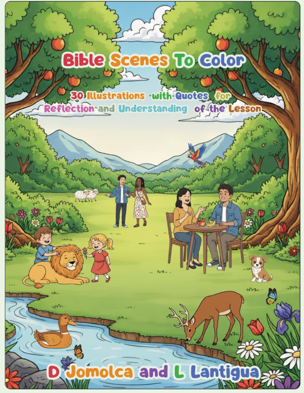 BIBLE SCENES TO COLOR: 30 Illustrations with Quotes for Reflection and Understanding of the Lesson