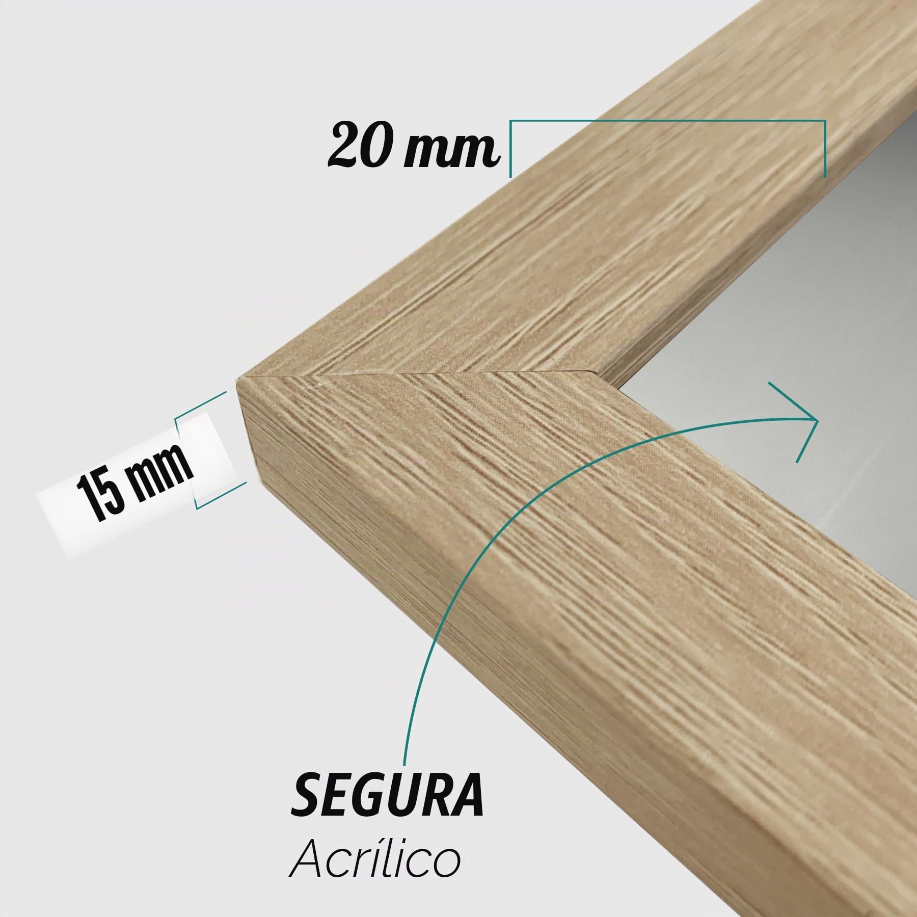 VUVUZULA Marco de fotos de madera, 50 x 70 cm, marco de madera de densidad media, 50 x 70 cm, roble natural, juego de 3