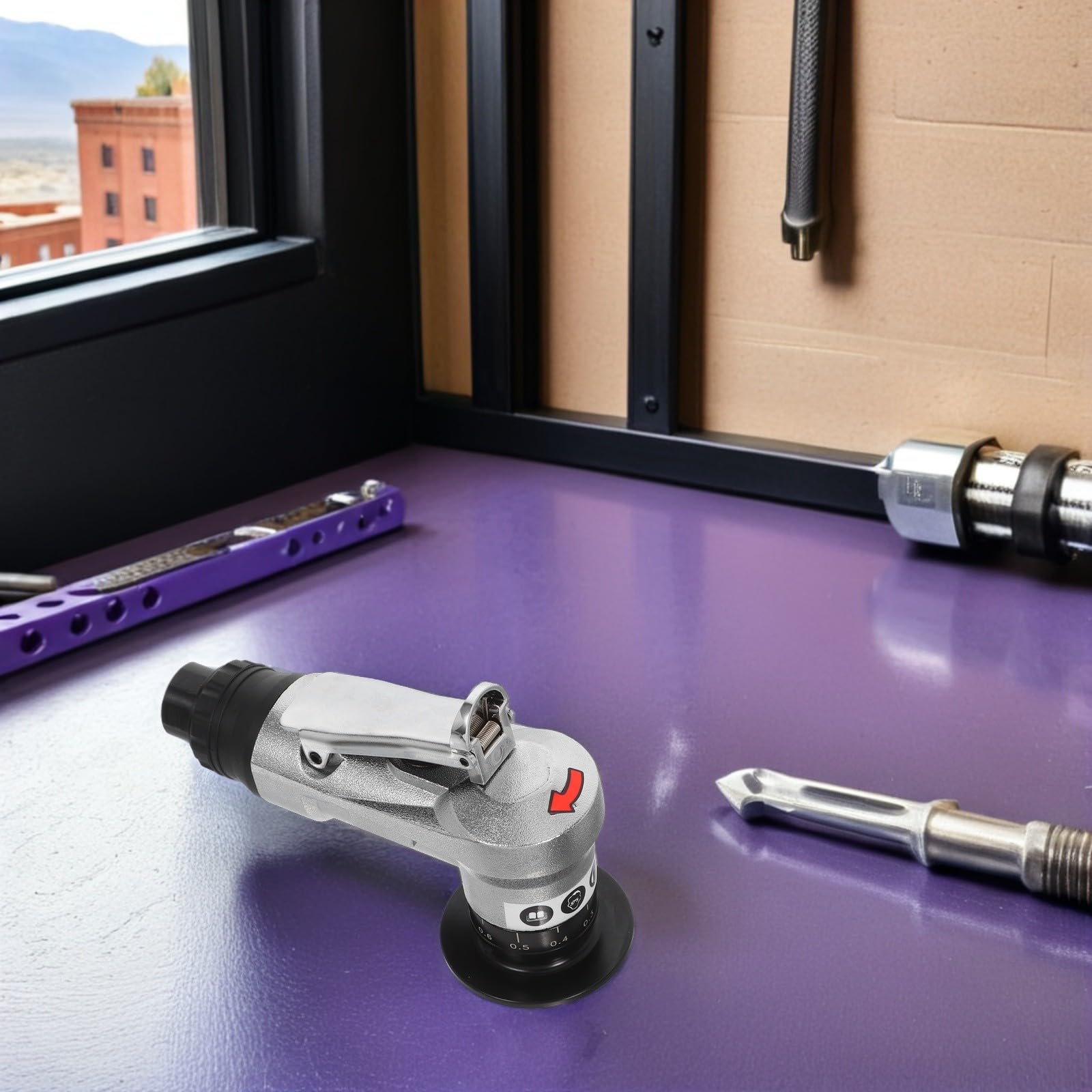 Gatuida Máquina Biseladora Neumática Compacta para Metal con Cuchillas R y C Herramienta Portátil para Desbarbado y Acabado de Bordes Acero Inoxidable y Aluminio Biselado para Tuberías y