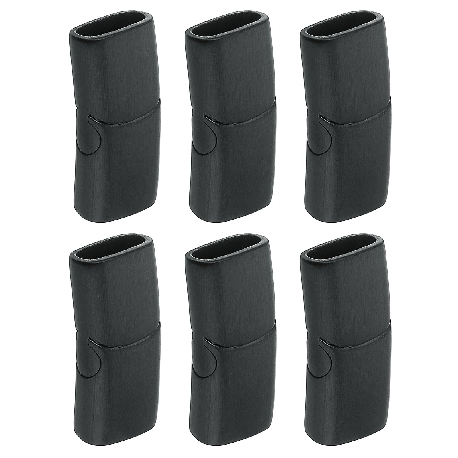 Fermoirs plats en cuir 8x4 mm en acier inoxydable noir uxcell pour bijoux (6 pièces)