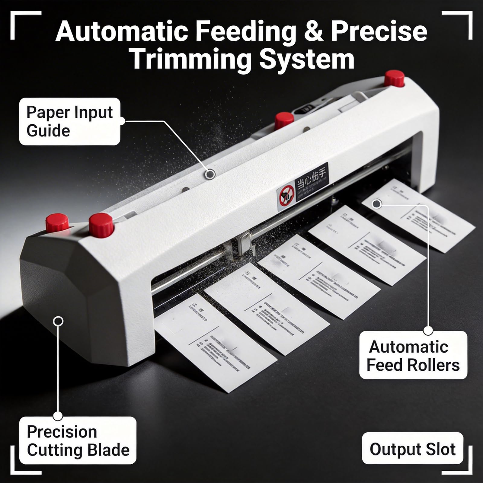 Machine électrique de découpe de cartes de visite avec système à 9 lames, coupe-cartes automatique pour cartes 90 × 54 mm, 30 cartes/min, pour imprimeries et bureaux