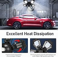 Vista 3 de Paquete de 2 luces LED de garaje, sensor de movimiento de 150 W, 15000 lúmenes, ultra brillantes, activadas por movimiento, con 5 paneles ajustables