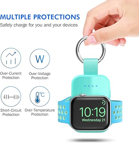 Miniatura 42 de i.VALUX Cargador inalámbrico portátil compatible con Apple Watch Series 11/10/9/8/UItra/7/6/5/4/3/2/SE, cargador magnético compacto para iWatch