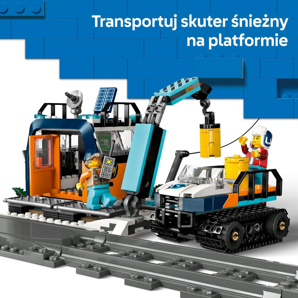 LEGO City Ekspres polarny arktycznych odkrywców 60470 | Kolejka, duży zestaw klocków konstrukcyjnych, prezent dla chłopca i dziewczynki 7+, Powered Up, 1517 elementów