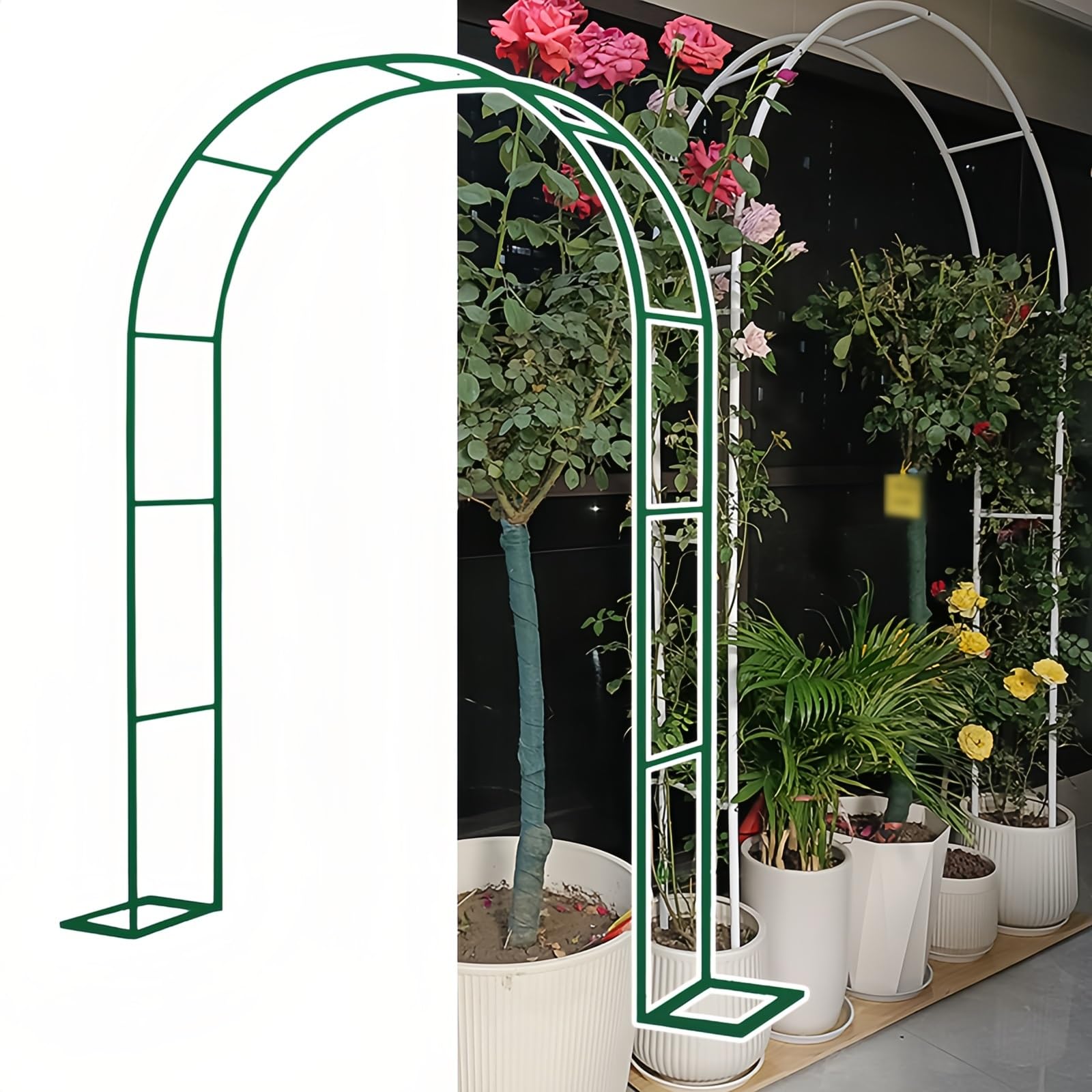 Arche en métal pour plantes grimpantes et pergola de jardin élégante