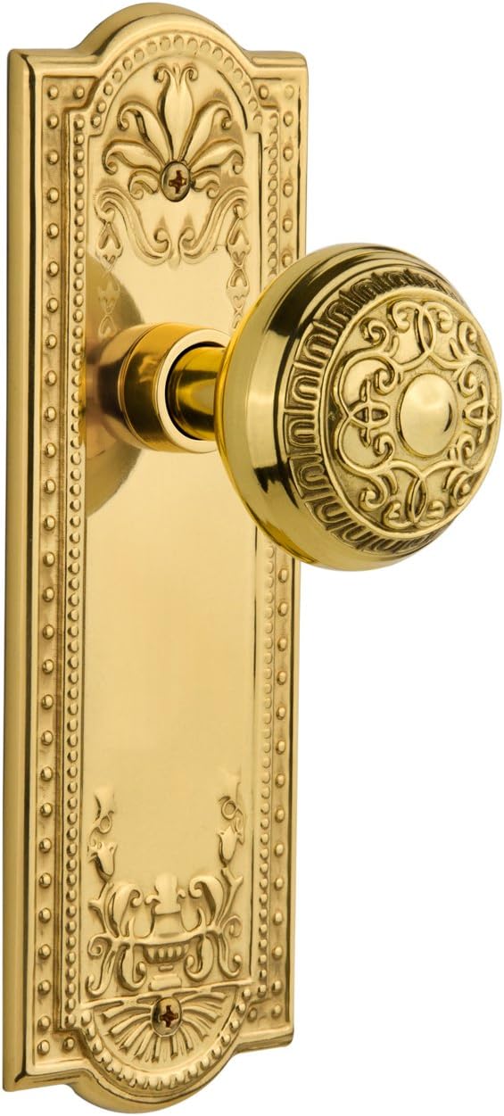 Nostalgic Warehouse Meadows Plate Privacy Egg & Dart Door Knob in Timeless Bronze