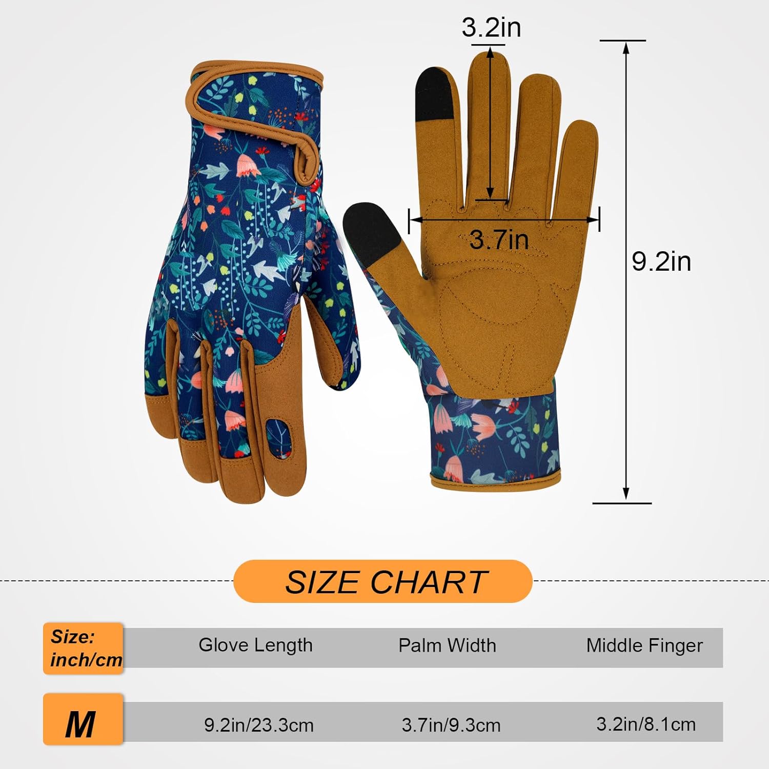 MERTURN Leather Gardening Gloves for Women Garden Gloves Thorn Proof Touch Screen Design Heavy Duty Yard Working Gloves for Planting, Digging Women Gardening Gift, M - Image 2